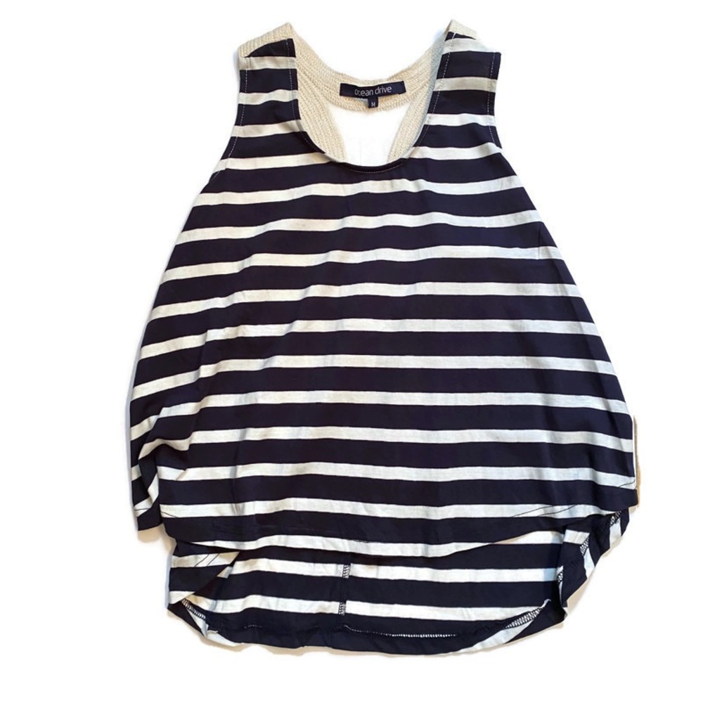 OCEAN DRIVE NEW TOP TANK BLUE CREAM STRIPE Size M